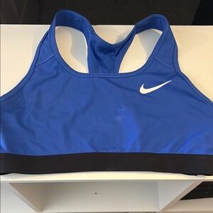 Nike Blue and Black Sports Bra Moisture-Wicking Racerback